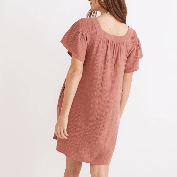 Madewell Lightspun Butterfly Square-Neck Mini Dress Romantic Boho gauze - Picture 6 of 6